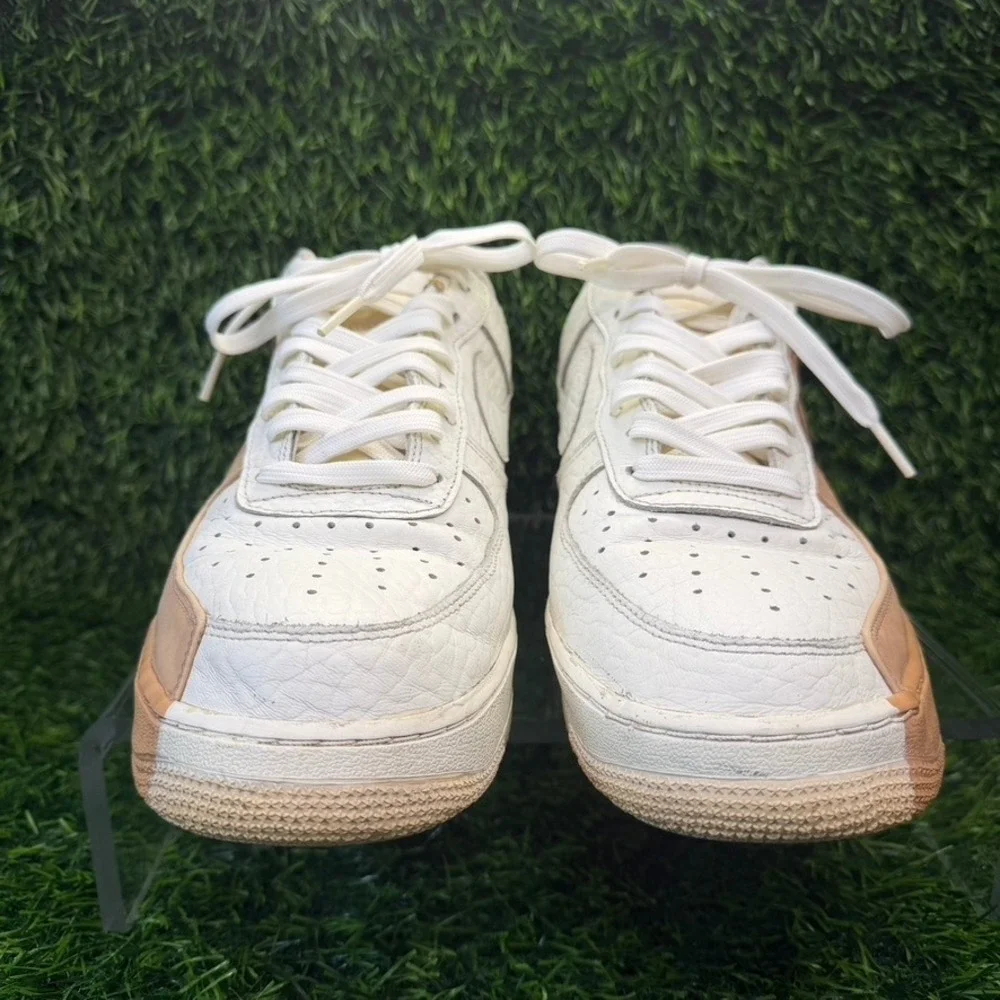Nike Air Force 1 Mens 12 Premium Split White Tan Low Top 905345-105 2017